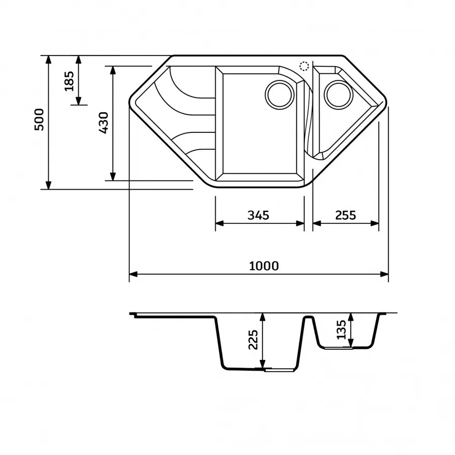 Гранітна мийка Adamant SPIRIT Айворі