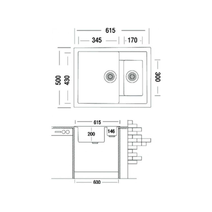 Гранітна плита, мийка Adamant DUPLEX Сірий