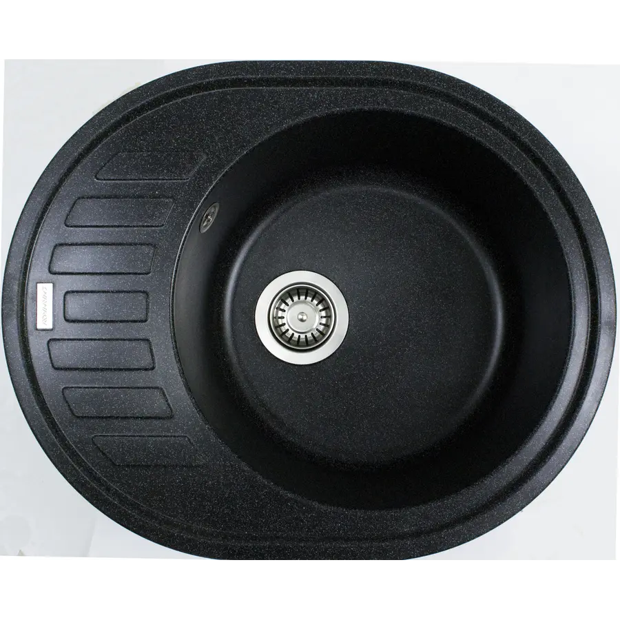 Гранітна кухонна мийка Adamant OVUM ЧОРНИЙ-03