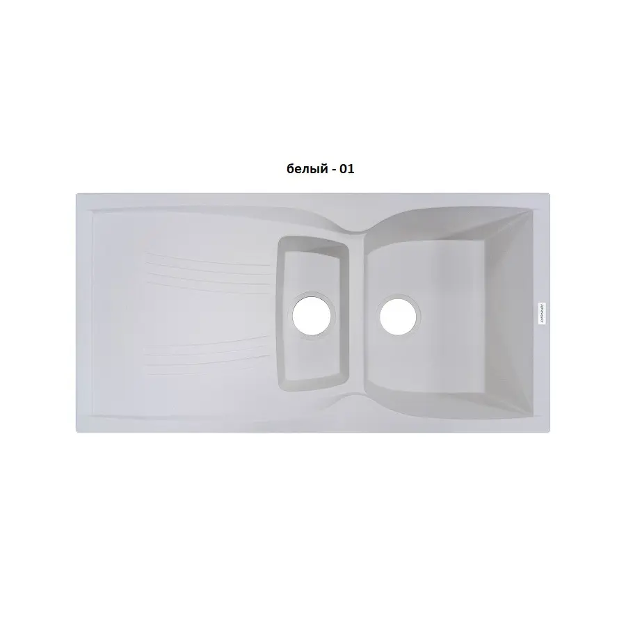Гранитная кухонная мойка Adamant NEW LINE PLUS БЕЛЫЙ-01