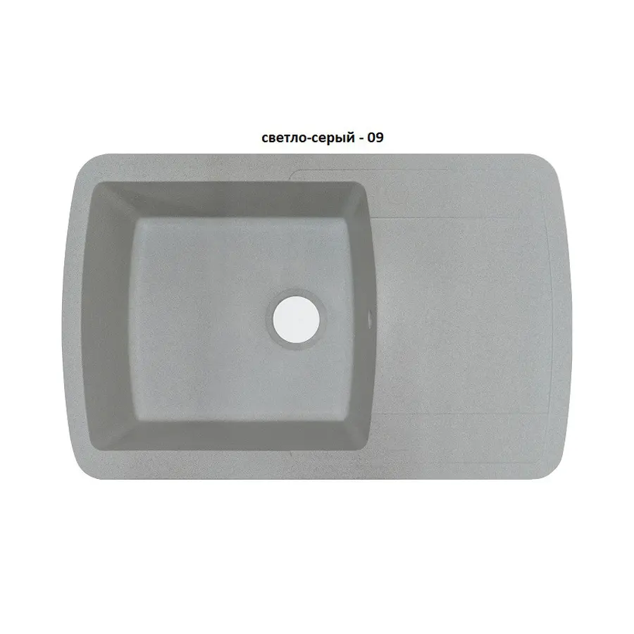 Гранітна кухонна мийка Adamant OPTIMAX СВІТЛО СІРИЙ-09