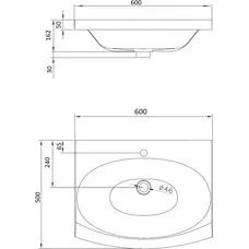 Умивальник врізний ADAMANT LOGAN 600х500 ONYX