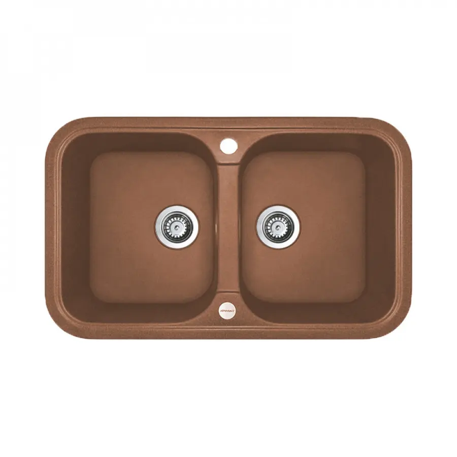 Гранітна мийка Adamant TWINS Терракота
