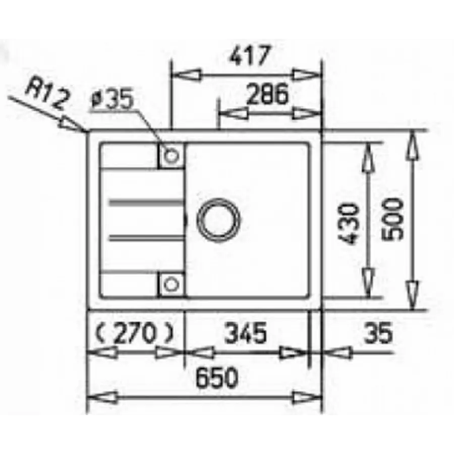 Гранітна кухонна мийка Adamant ANILA Графіт -13