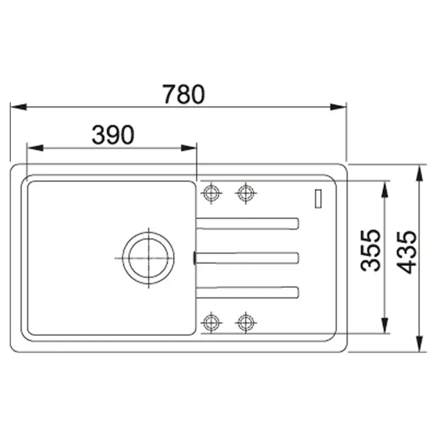 Гранітна кухонна мийка Adamant SLIM LONG IVORY-08