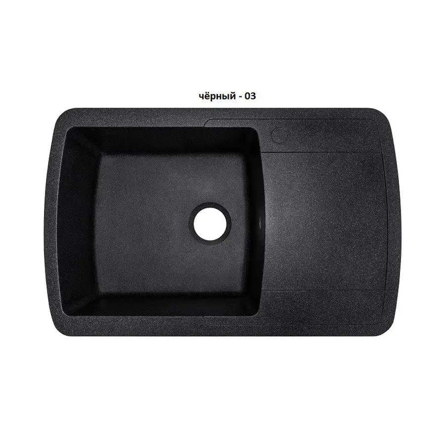 Гранітна кухонна мийка Adamant OPTIMAX ЧОРНИЙ-03