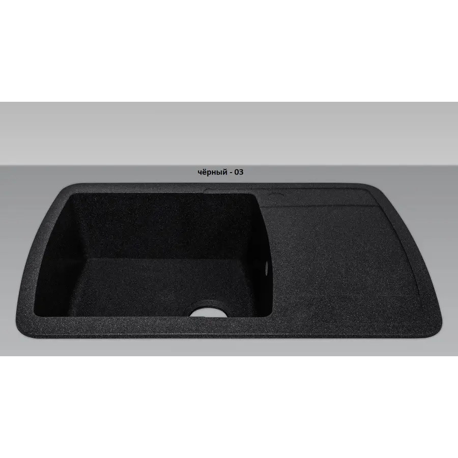 Гранітна кухонна мийка Adamant OPTIMAX ЧОРНИЙ-03