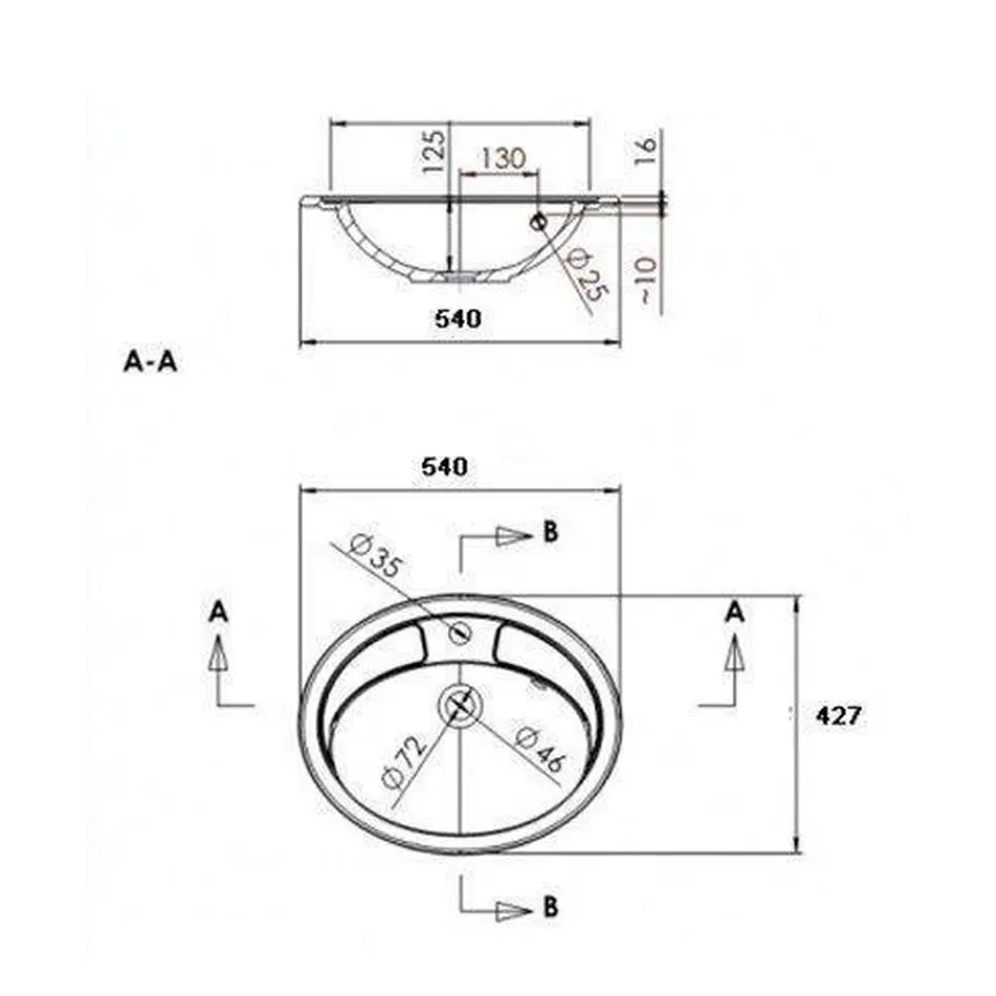 Умывальник в ванную ADAMANT COMFY 540Х425 ONYX