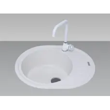 Гранітна кухонна мийка Adamant OVUM біла