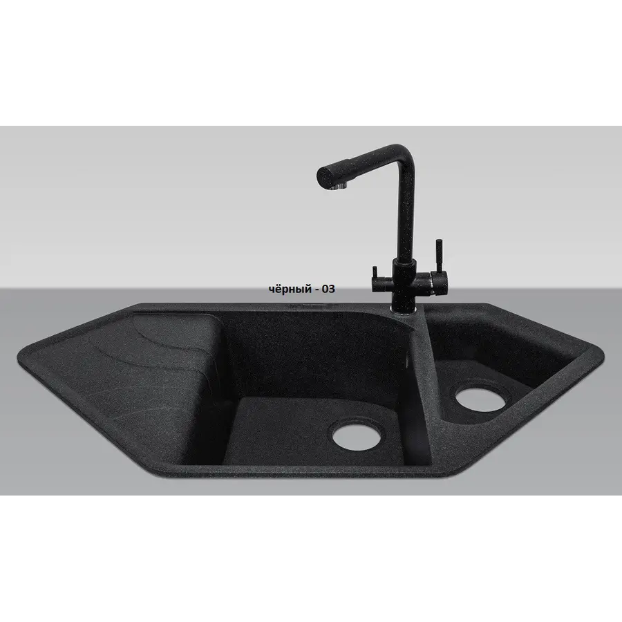 Гранітна мийка Adamant SPIRIT Антрацит