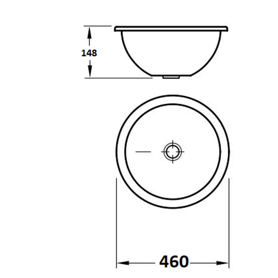 Раковина врезная Adamant MOON 460 GRAY