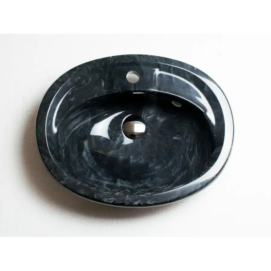 Умывальник врезной для ванны ADAMANT COMFY 540Х425 BLACK & WHITE серый