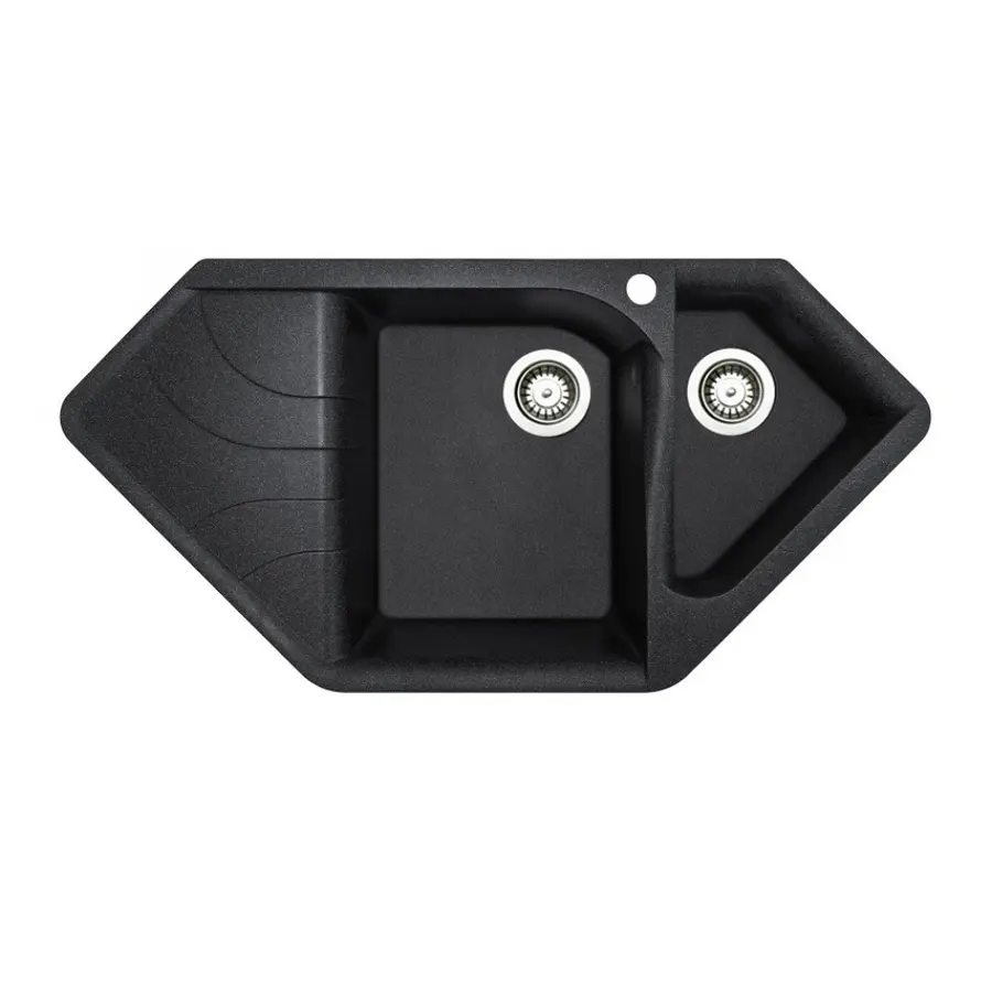 Гранітна мийка Adamant SPIRIT Чорний металік