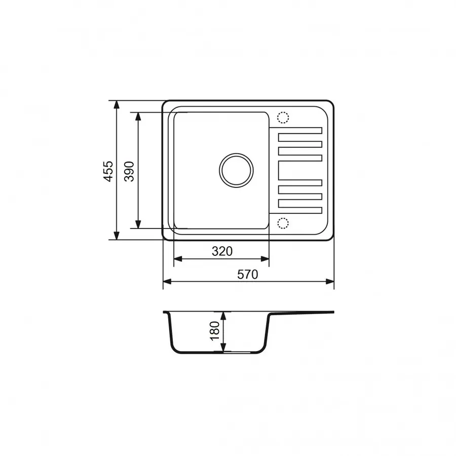 Гранітна мийка Adamant SMALL Антрацит
