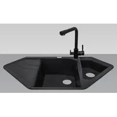 Гранітна кухонна мийка Adamant SPIRIT ЧОРНИЙ-03