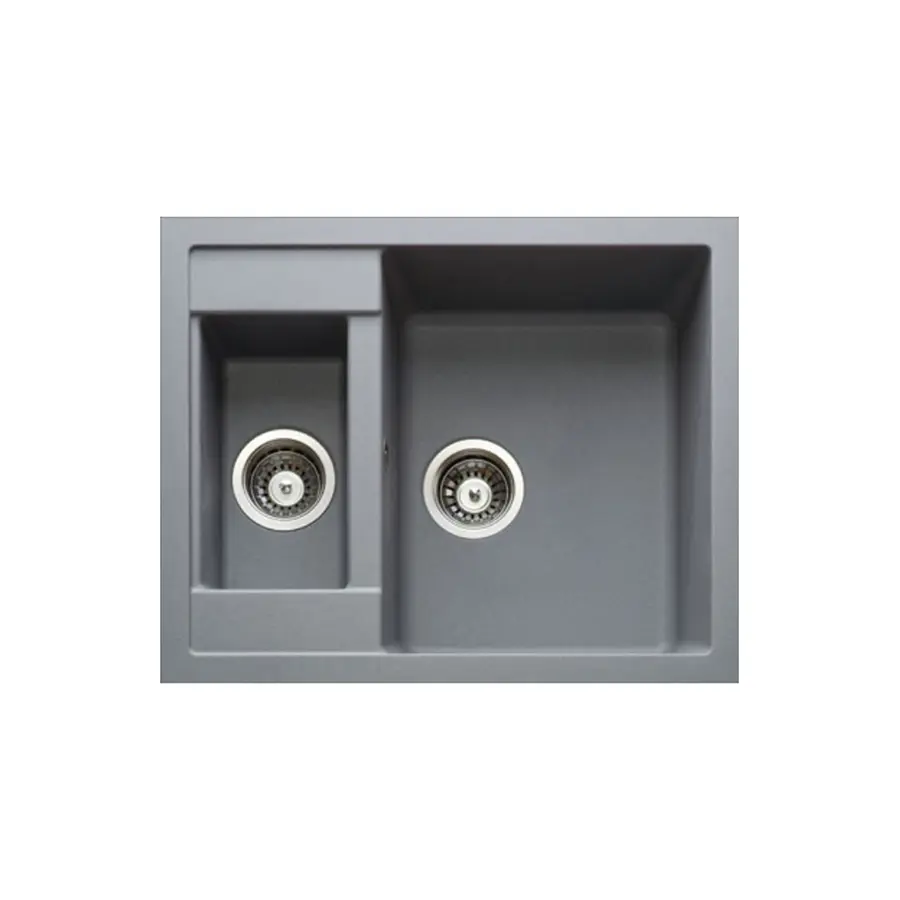 Гранітна кухонна мийка Adamant DUPLEX СВІТЛО СІРИЙ-09