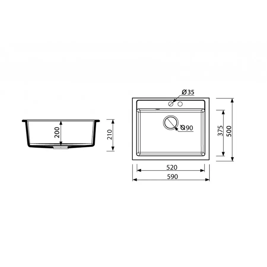 Гранітна кухонна мийка Adamant PRIZMA