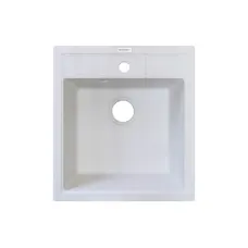 Гранітна кухонна мийка Adamant BRICK БІЛИЙ-01