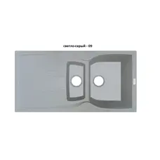 Гранітна кухонна мийка Adamant NEW LINE PLUS СВІТЛО СІРИЙ-09