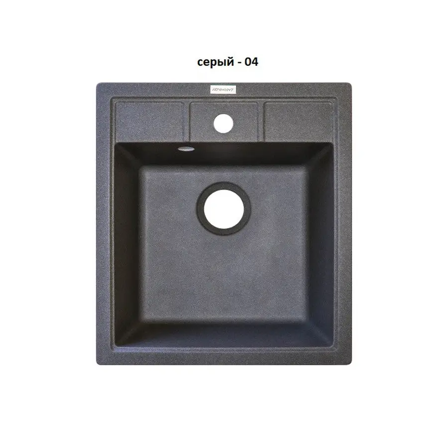 Гранітна мийка Adamant BRICK Чорний металік