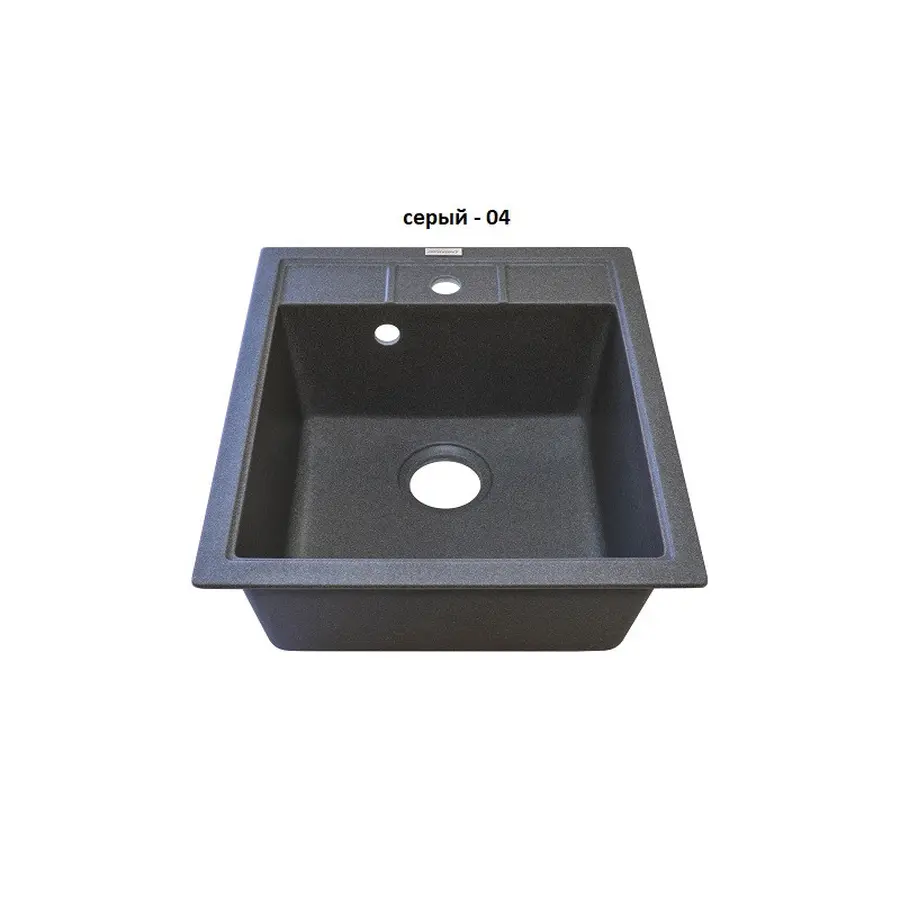 Гранітна мийка Adamant BRICK Чорний металік