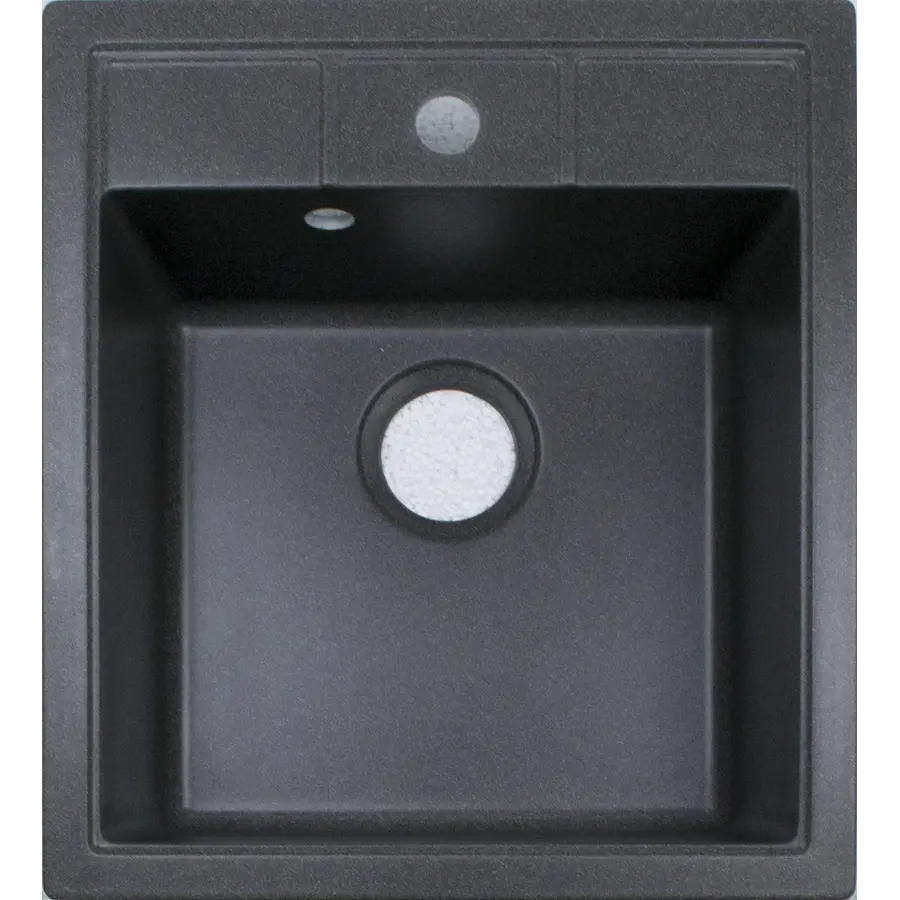 Гранітна мийка Adamant BRICK Чорний металік