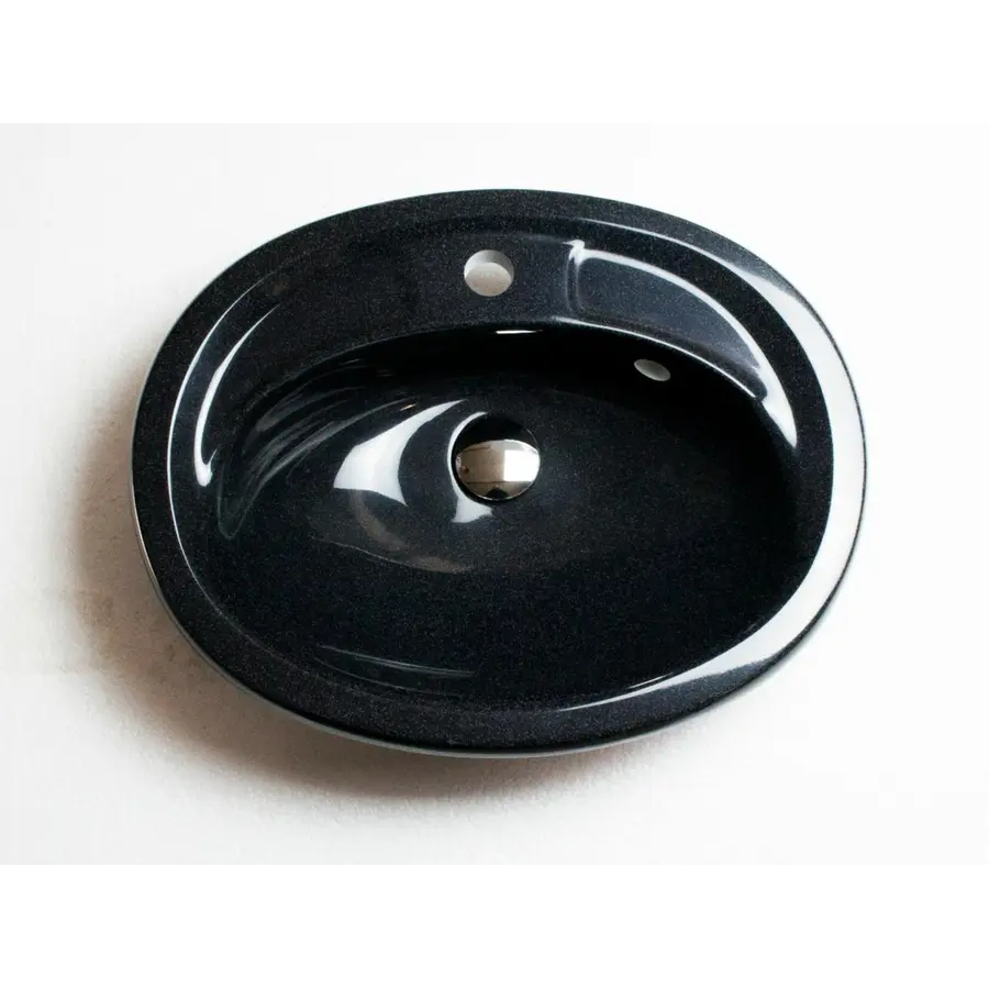 Умывальник врезной для ванны черный ADAMANT COMFY 540Х425 BLACK