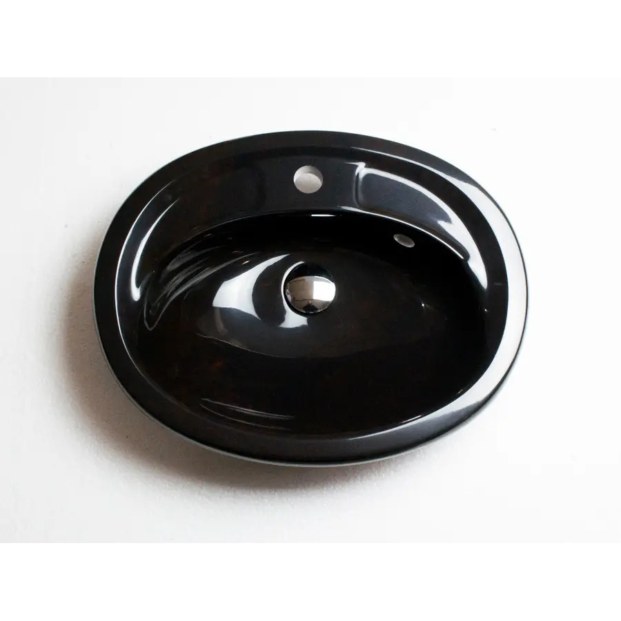 Умывальник врезной для ванны черный ADAMANT COMFY 540Х425 BLACK & BROWN