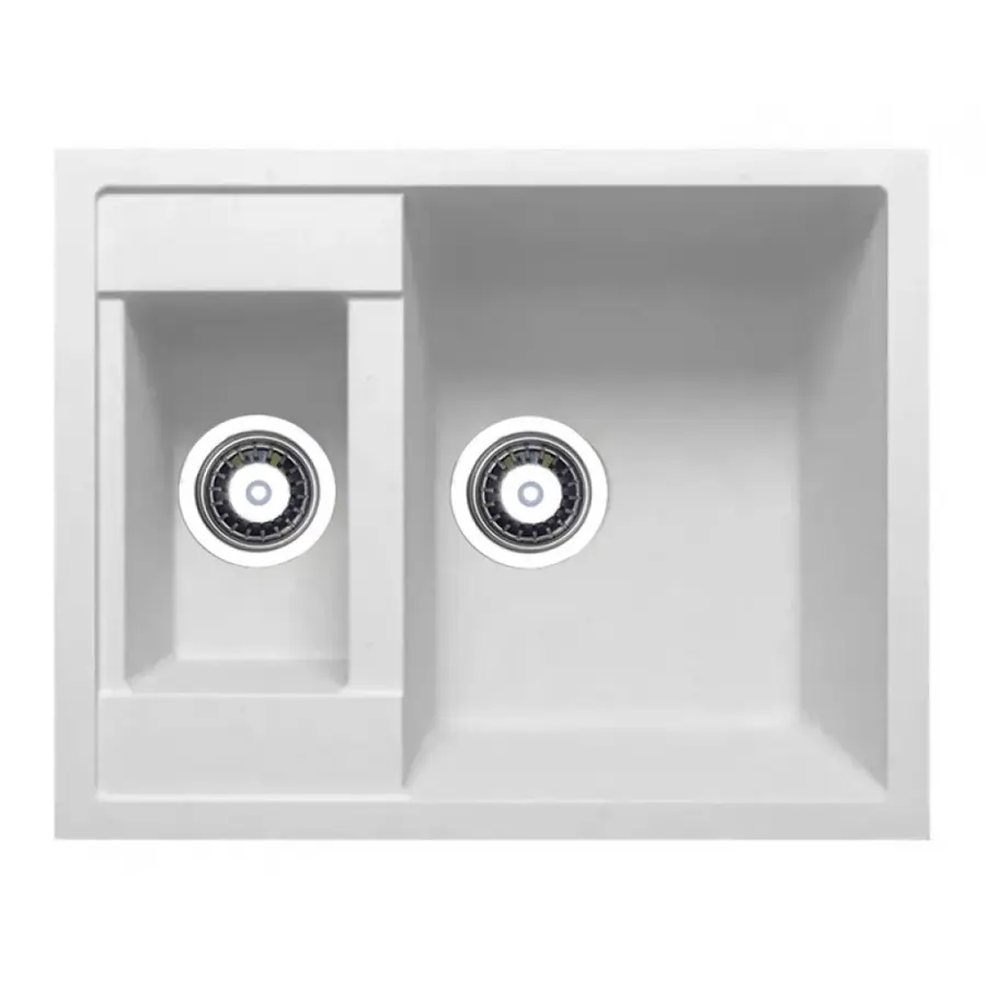 Гранітна плита, мийка Adamant DUPLEX Білий