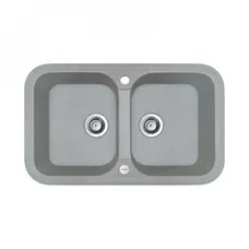 Гранітна мийка Adamant TWINS Світло сірий