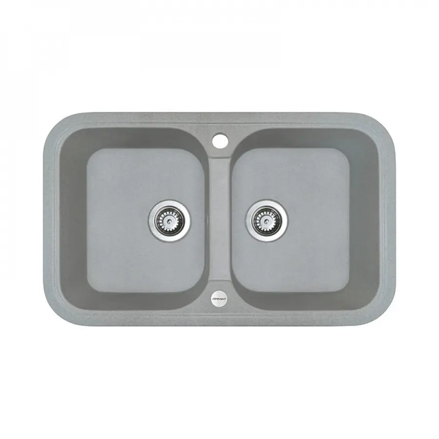 Гранітна мийка Adamant TWINS Світло сірий