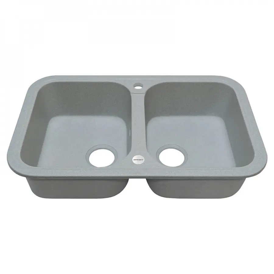 Гранітна мийка Adamant TWINS Світло сірий