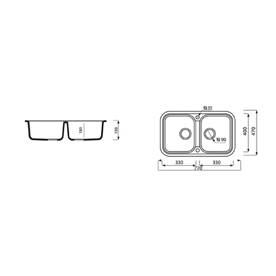 Гранітна кухонна мийка Adamant TWINS