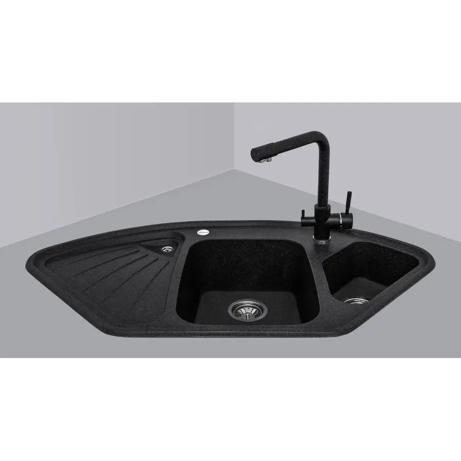 Гранітна кухонна мийка Adamant CONSENSUS ЧОРНИЙ-03
