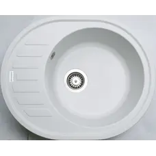 Гранітна кухонна мийка Adamant OVUM БІЛИЙ-01