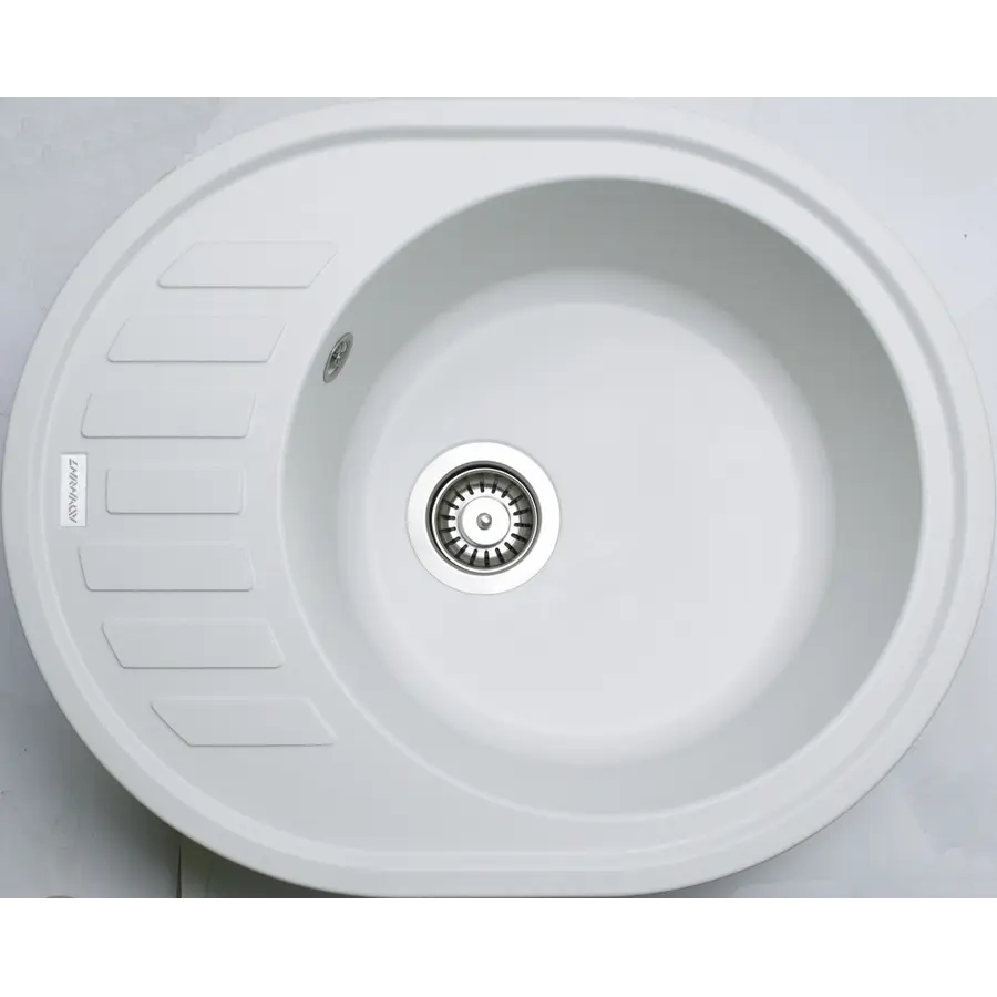 Гранітна кухонна мийка Adamant OVUM БІЛИЙ-01