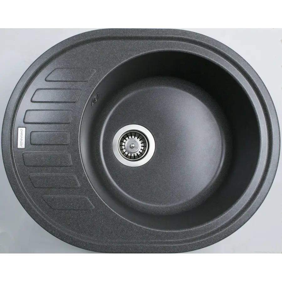 Гранітна кухонна мийка Adamant OVUM СІРИЙ-04