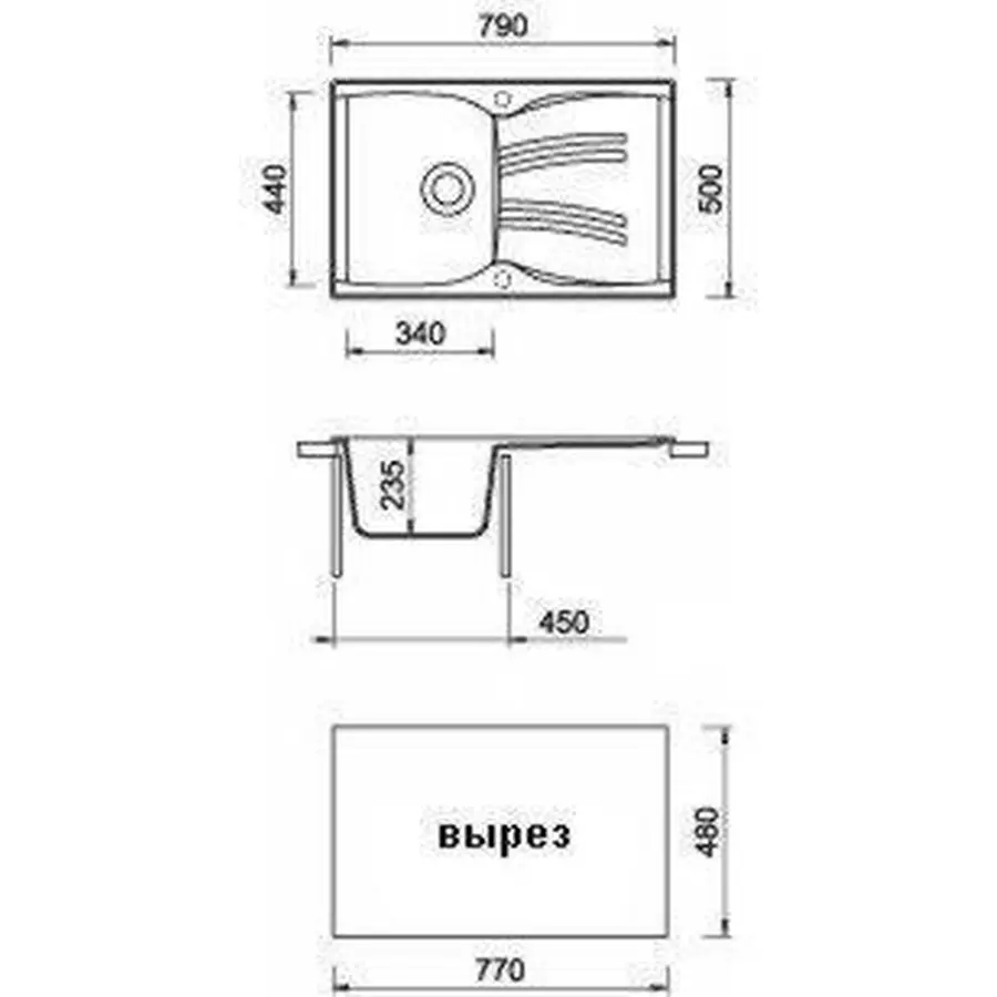 Гранітна кухонна мийка Adamant NEW LINE ГРАФИТ-13