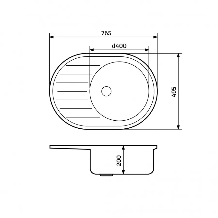 Гранітна мийка Adamant ELLIPSIS АНТРАЦИТ