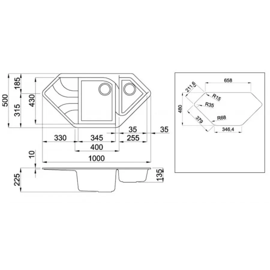 Гранітна кухонна мийка Adamant SPIRIT TERRA-07