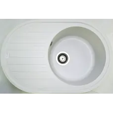 Гранітна кухонна мийка Adamant ELLIPSIS БІЛИЙ-01