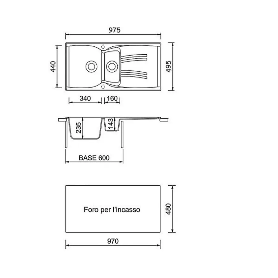 Гранитная кухонная мойка Adamant NEW LINE PLUS ГРАФИТ-13