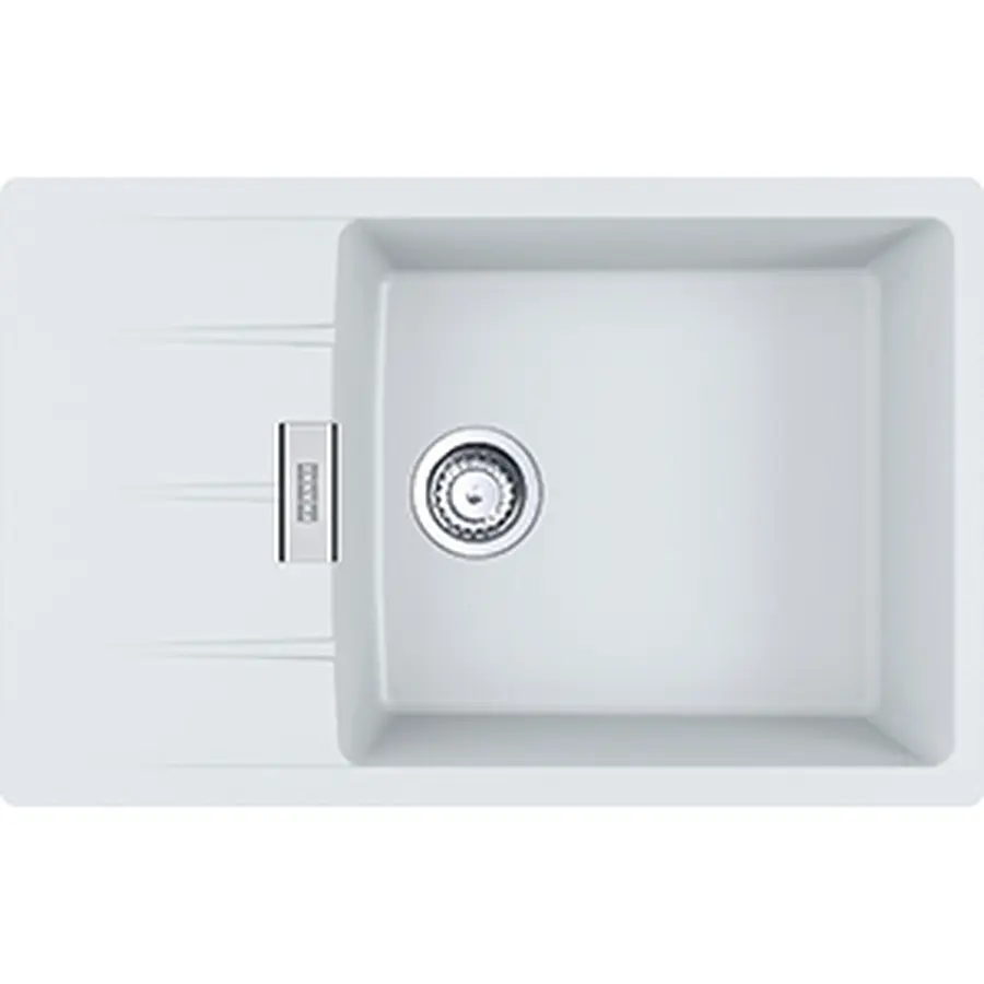 Кухонна гранітна мийка Centro CNG 611-78 XL Фраграніт Білий