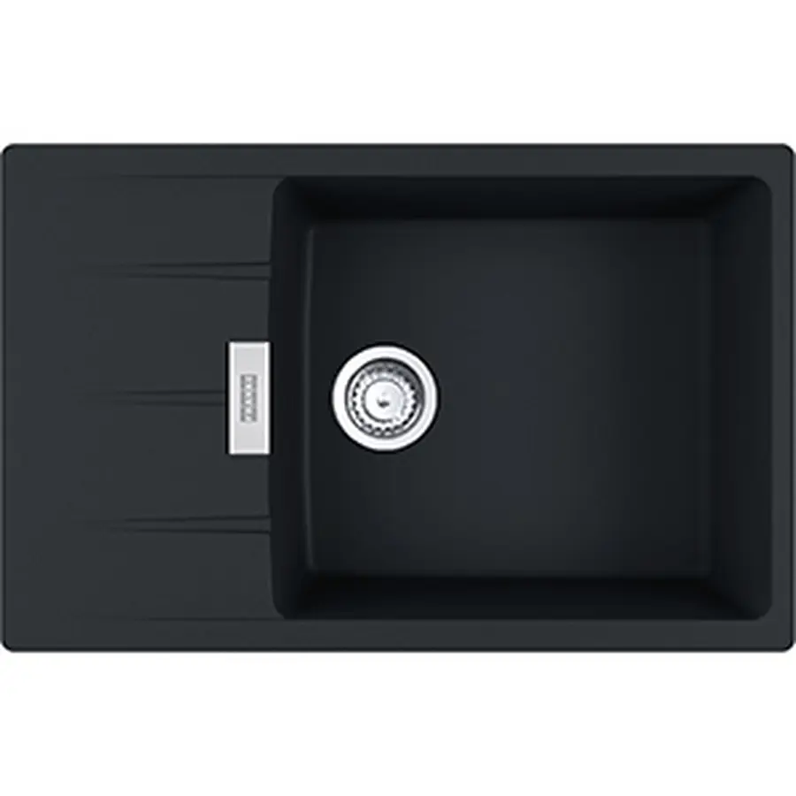 Кухонна гранітна мийка Centro CNG 611-78 XL Фраграніт Чорний матовий