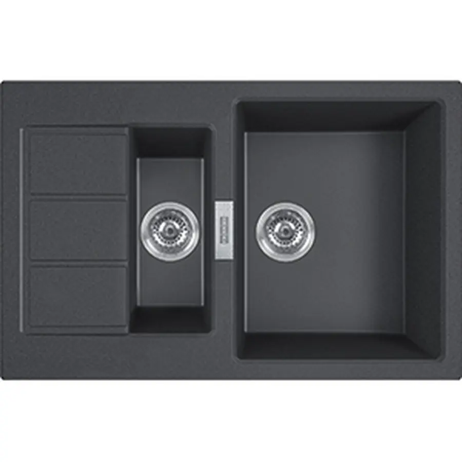 Кухонна гранітна мийка Franke Sirius 2.0 S2D 651-78 Тектонайт Чорний