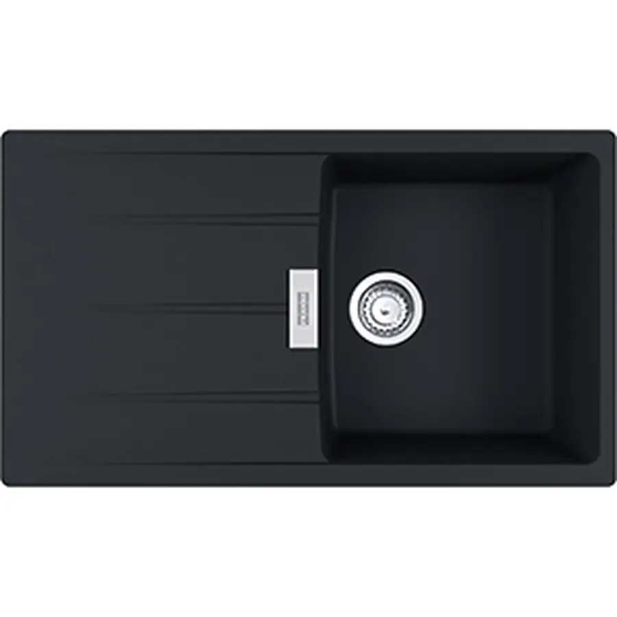Кухонна гранітна мийка Centro CNG 611-86 Фраграніт Чорний матовий