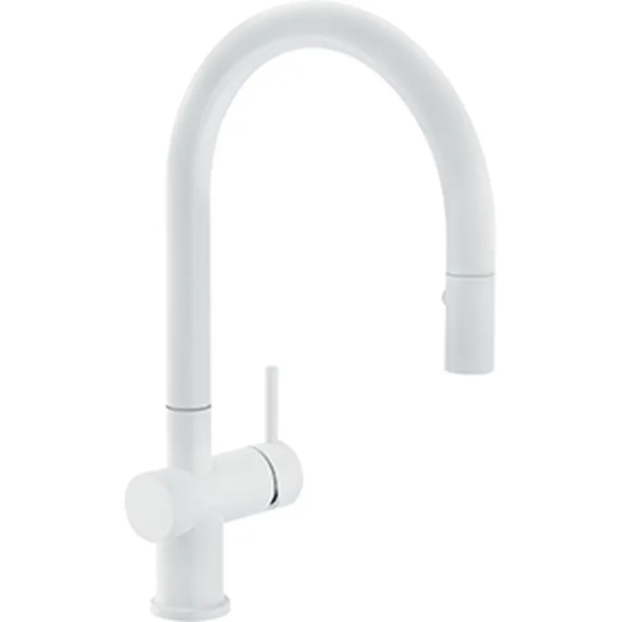 Кухонный смеситель Franke Active Neo Вытяжной с душем Белый матовый