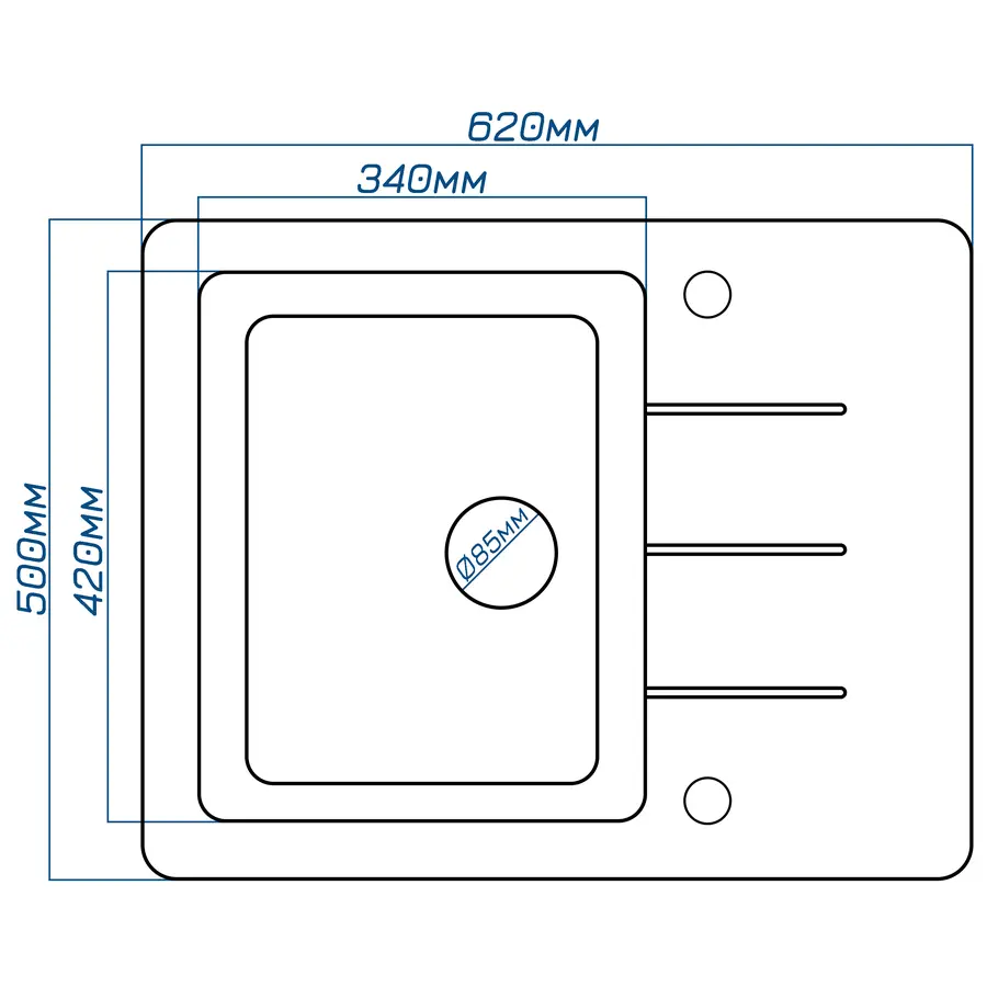 Кухонна мийка Galati Patrat 62 Gri (802)