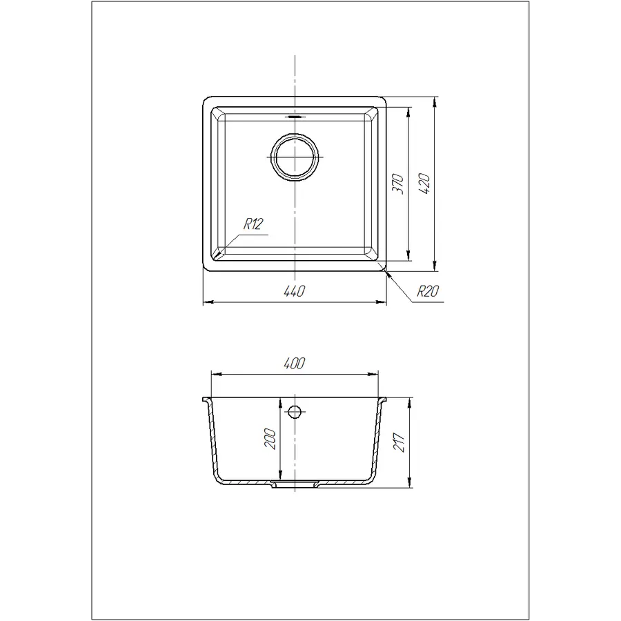Кухонна мийка Galati Mira U-400 Maro (801)