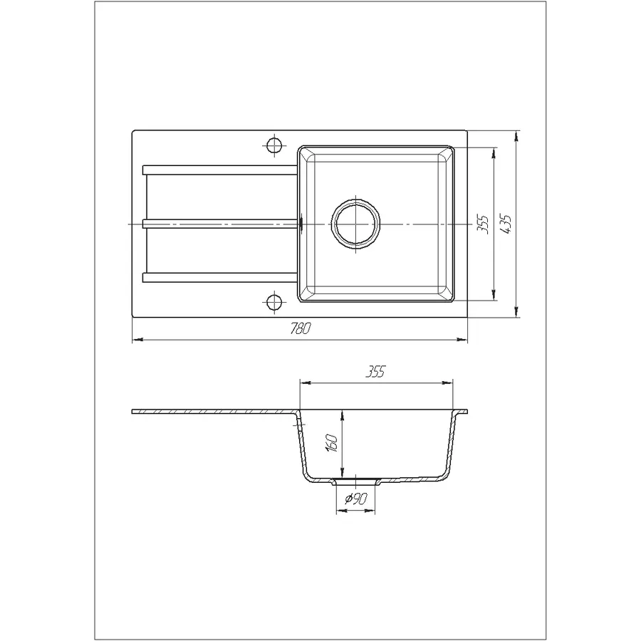 Кухонна мийка Galati Quadro Maro (801)